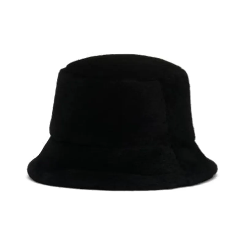 PRADA Triangle logo Shearling Bucket Hat-1