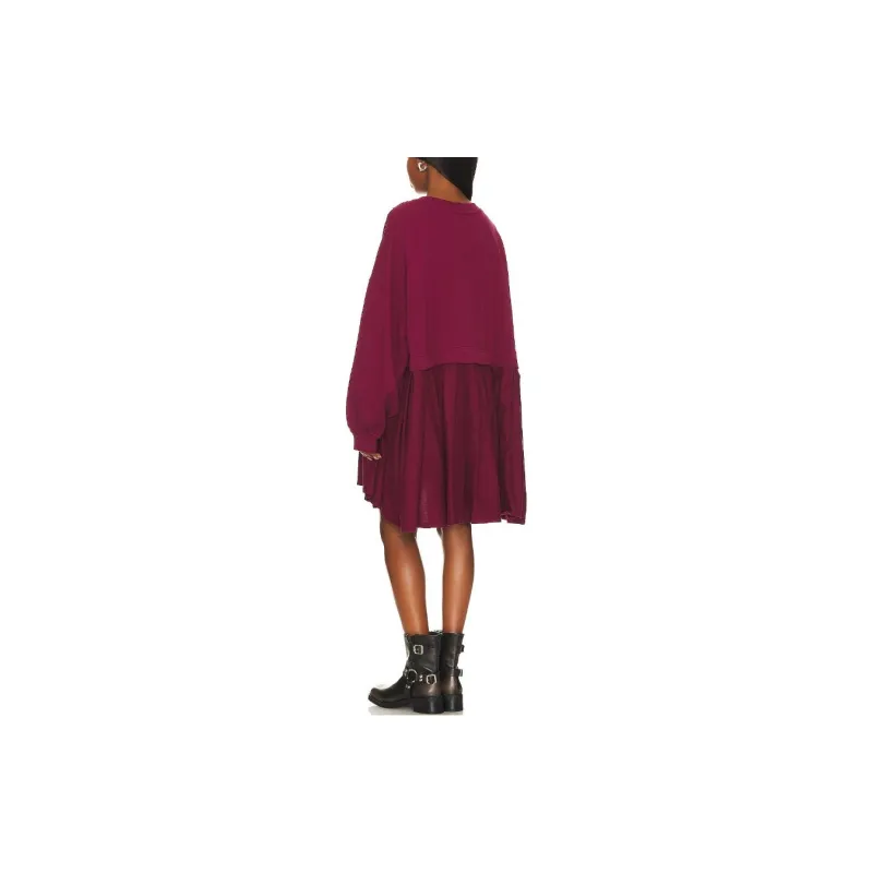FREE PEOPLE Long-Sleeved Dresses Women's Purple-1
