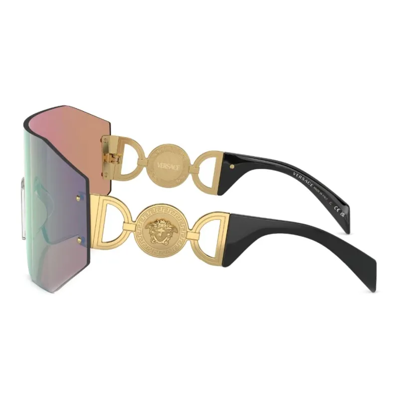 VERSACE Shield Sunglasses BlueMirror BluePink-2