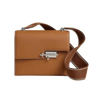 HERMES Verrou Epsom Calfskin Handgun Bag Shoulder Bag Crossbody Bag Women's Gold Brown