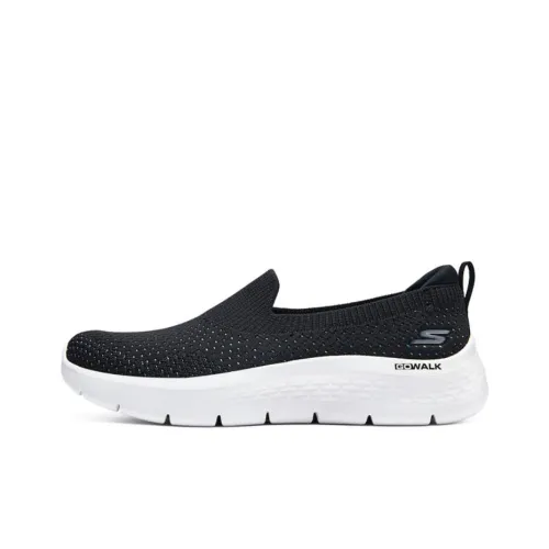 Skechers Go Walk Fle Wear resistant And Lightweight Low Top Casual Shoes Women's Black White