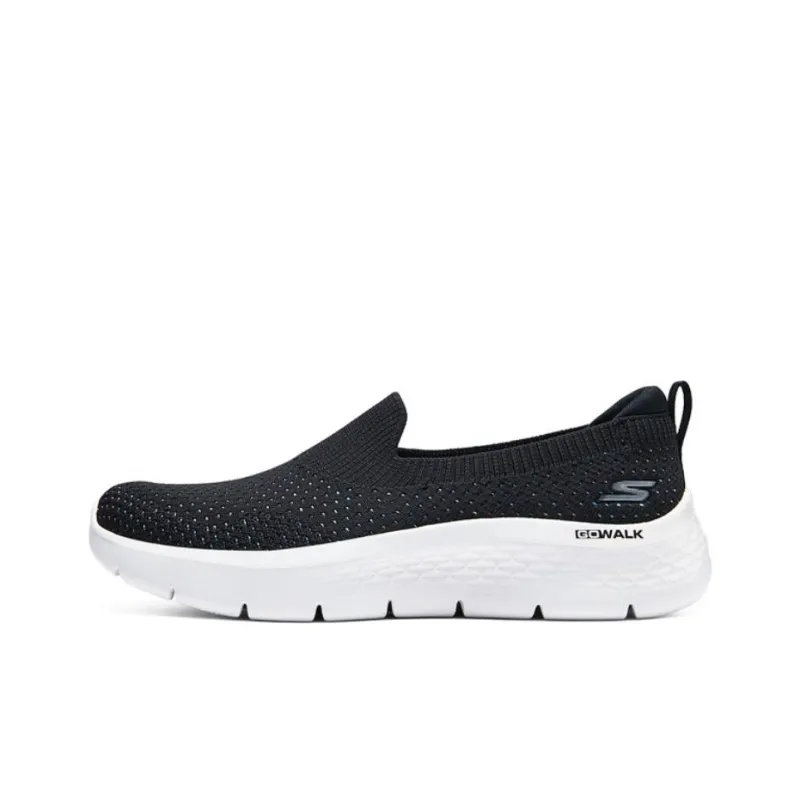 Skechers Go Walk Fle Wear resistant And Lightweight Low Top Casual Shoes Women's Black White-0
