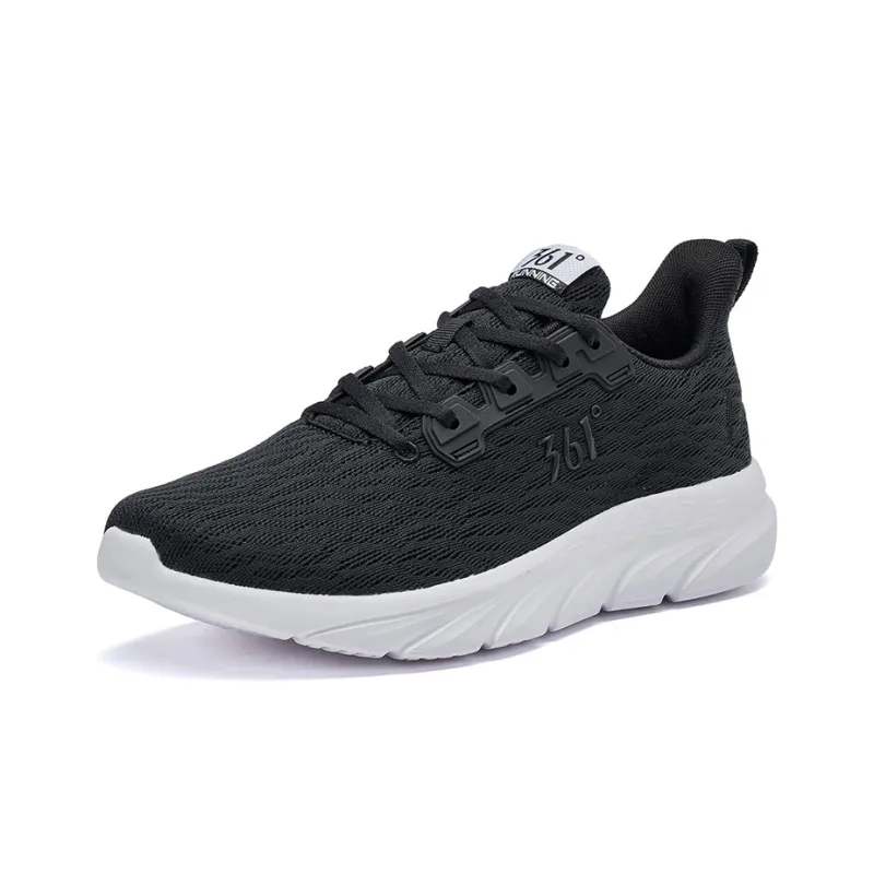 361° Cushioning, Wear Resistant Low Top Running Shoes Men's Black White-1