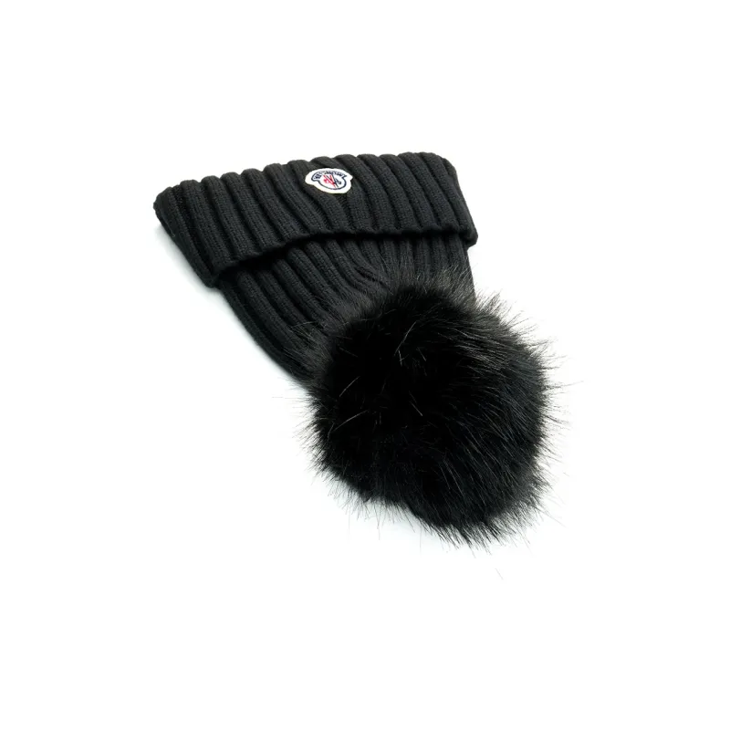 Moncler Pompom detail Wool Beanie-2