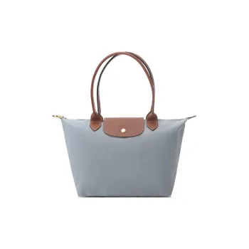 LONGCHAMP Canvas Canvas Bag Tote Tote Bag Shopping Bag Dumpling Bag Handbag Shoulder Bag Medium Size Women's Light Gray