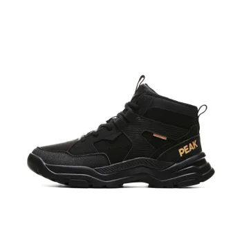 PEAK Flowing Rock Wear Resistant Rebound Height Increasing Mid Top Outdoor Shoes Men's Black