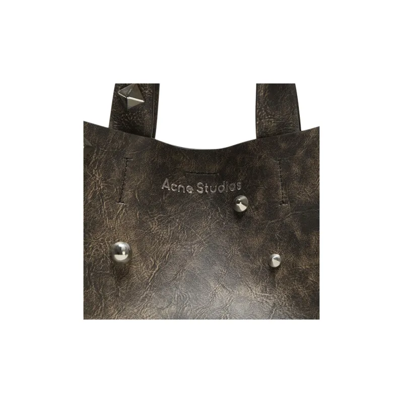 Acne Studios Musubi Calfskin Tote Bag Shopping Bag Shoulder Bag Crossbody Bag Handbag Medium Size Women's Dark Brown-4