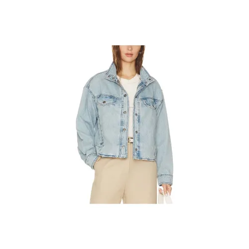 FREE PEOPLE Denim Jackets Women's Washed Blue