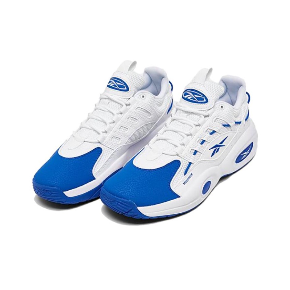 Reebok Solution Basketball Shoes Unisex Mid-Top White Blue