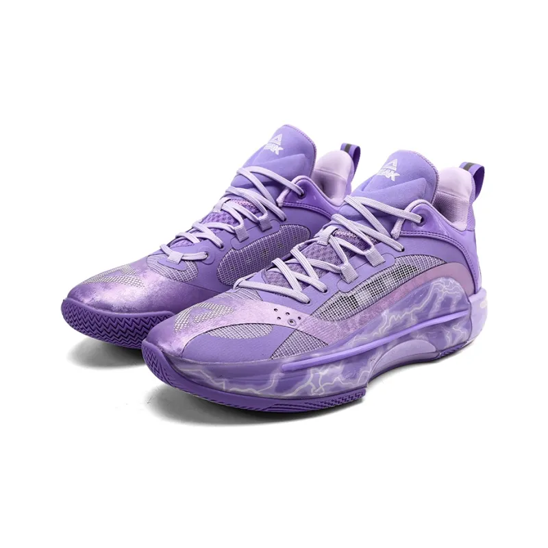 PEAK Flash 5 Generations Basketball Shoes Men Low Top Purple-2