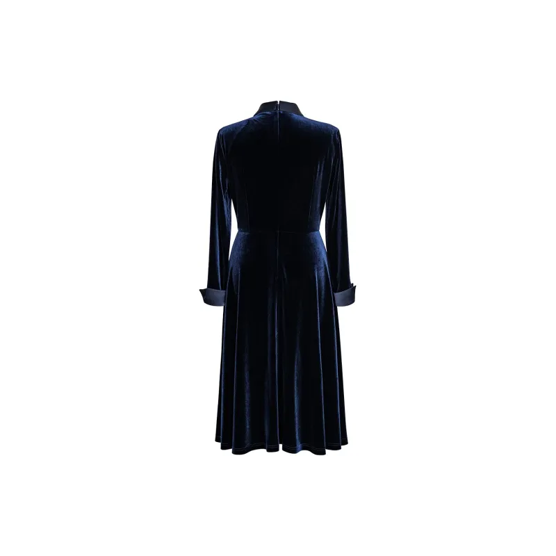 ROEYSHOUSE Long Sleeved Dress Women's Dark Blue-1