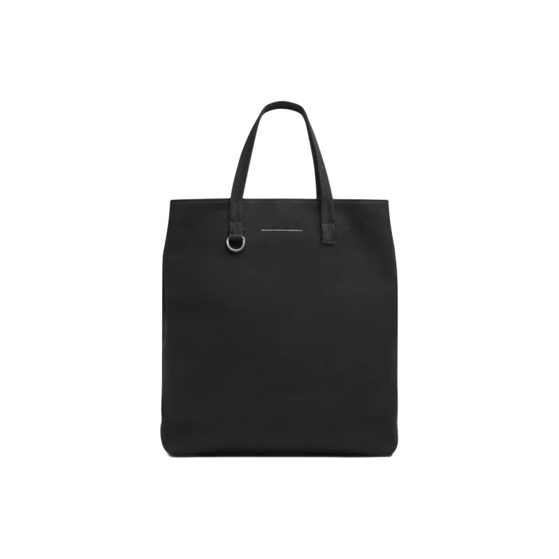 MM6 Maison Margiela Cotton Tote Bag Shopping Bag Handbag Large Size Women's Black-2