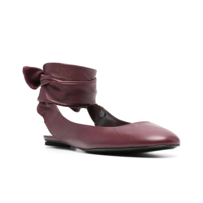 The Attico Cloe Leather Ballerina Shoes-2