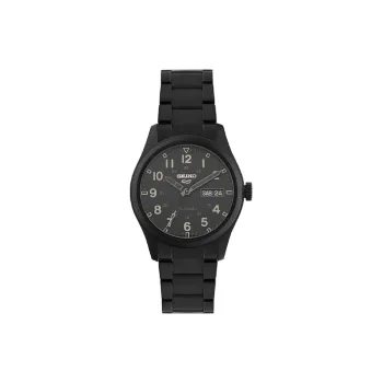 SEIKO Automatic Mechanical Movement Stainless Steel Strap Watch Unisex Black Dial