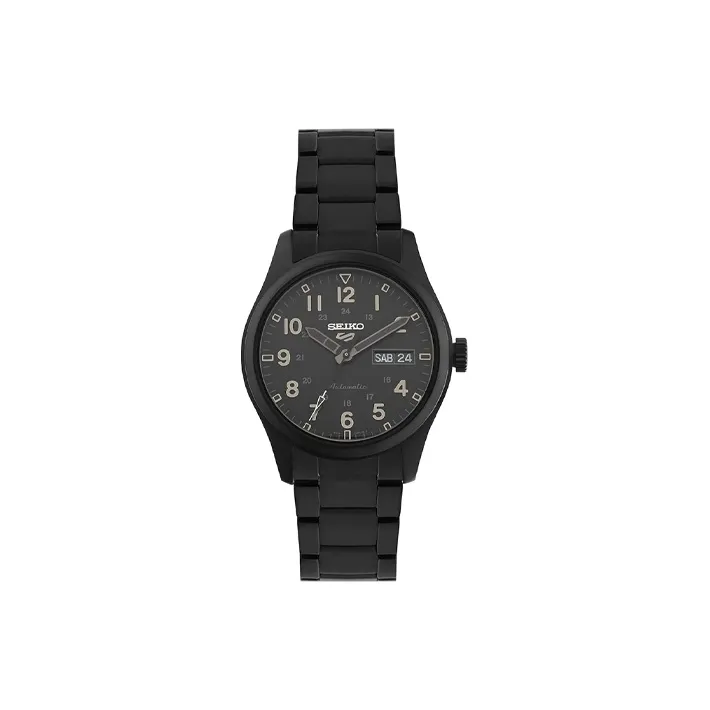 SEIKO Automatic Mechanical Movement Stainless Steel Strap Watch Unisex Black Dial-0