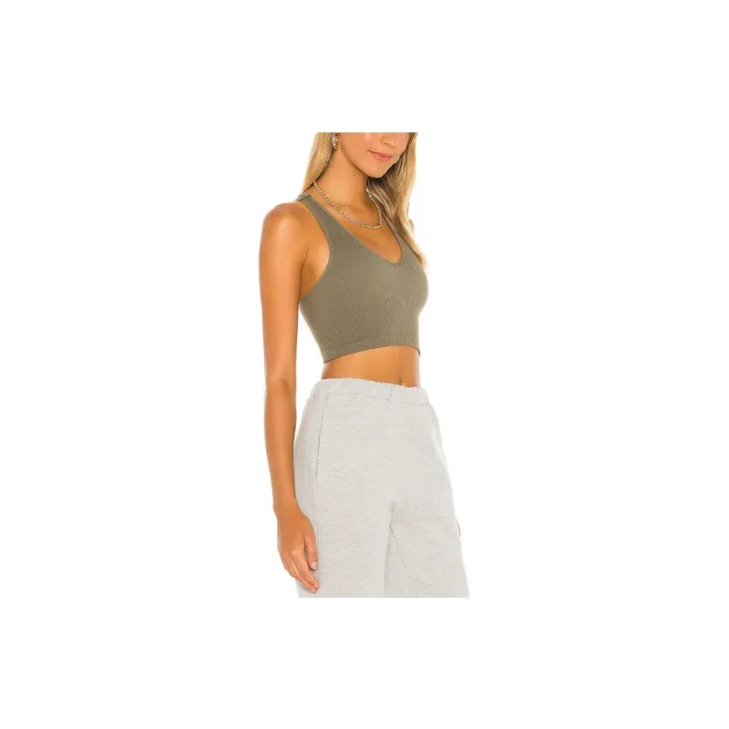 FREE PEOPLE Crop Tops Women's Green-2