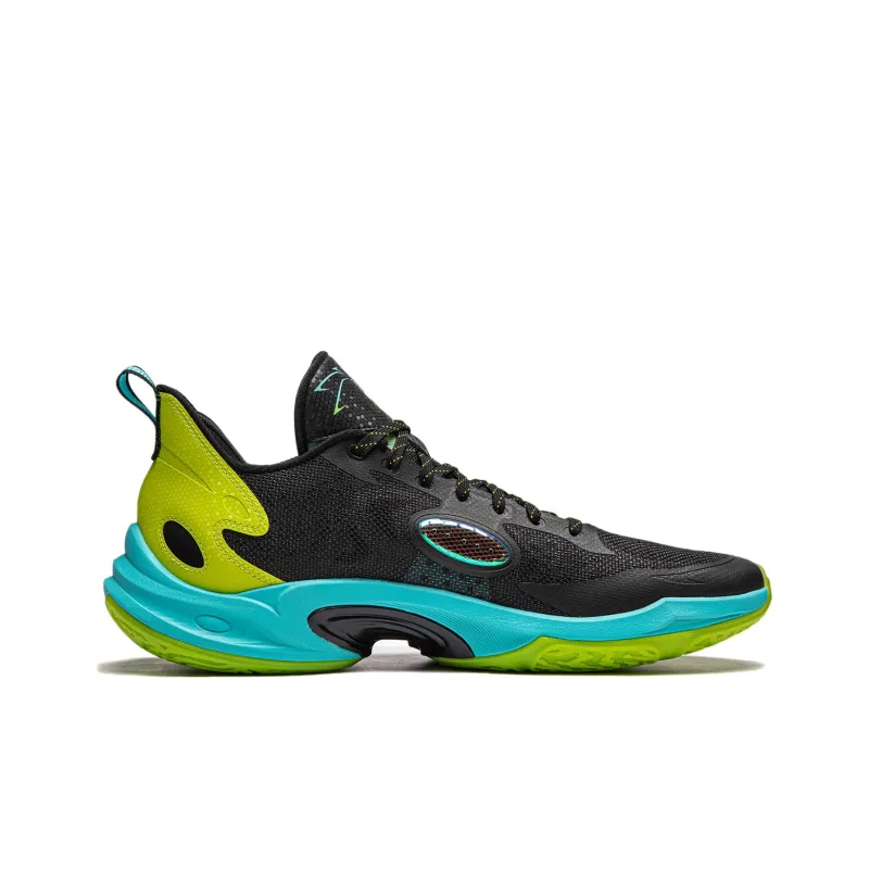 LINING Super Light 2024 Basketball Shoes Men Low Top Black/Bright Lime Green-1