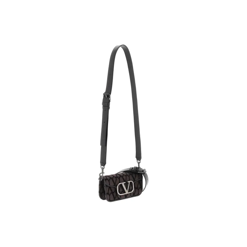 Valentino Locò Smooth Leather Crossbody Bag Shoulder Bag Small Size Men's Brown Black-3