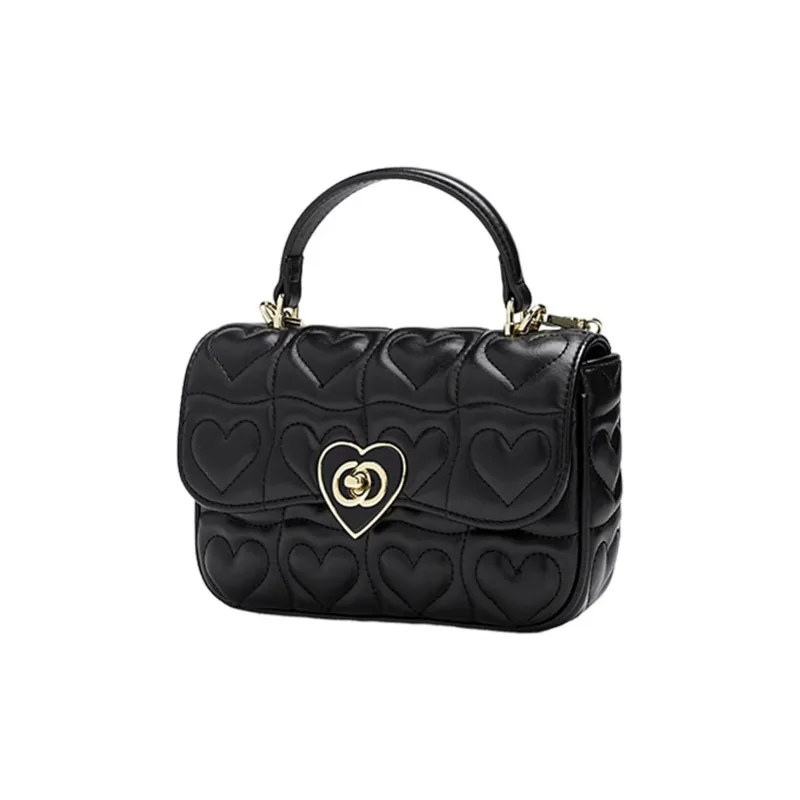 FOXER Synthetic Leather Casual Niche Versatile Design Shoulder Bag, Crossbody Bag, Commuter Bag Women's Black/White-7