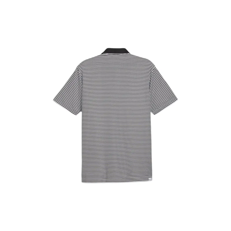 PUMA Pure Stripe Men's Golf Polo Shirt Men's Black White-1