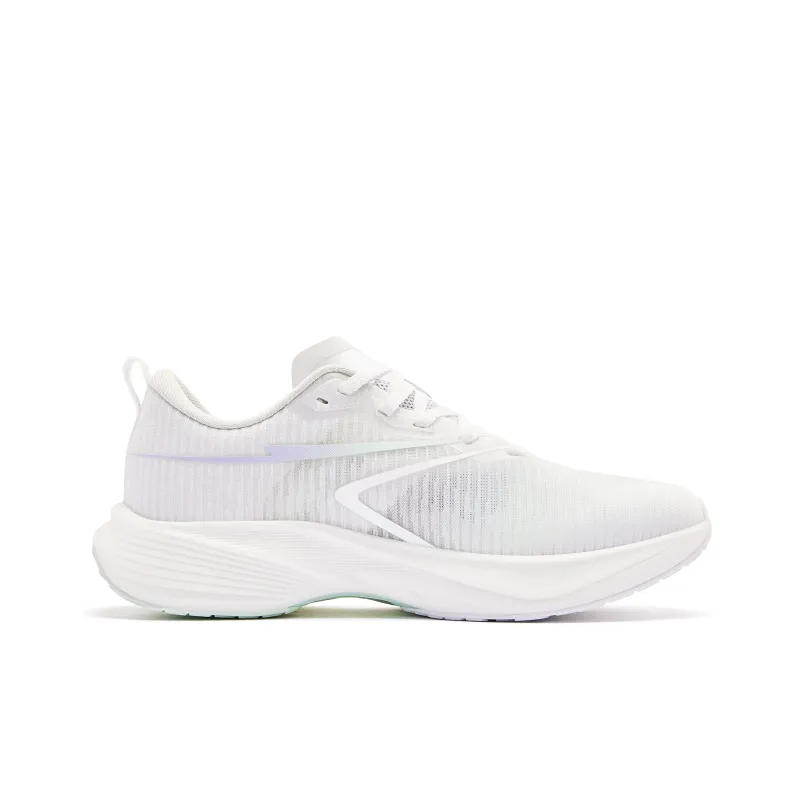 QIAODAN Rapid 2.0 Cushioning, Wear Resistant Low Top Long Distance Running Shoes Women's White Purple-1