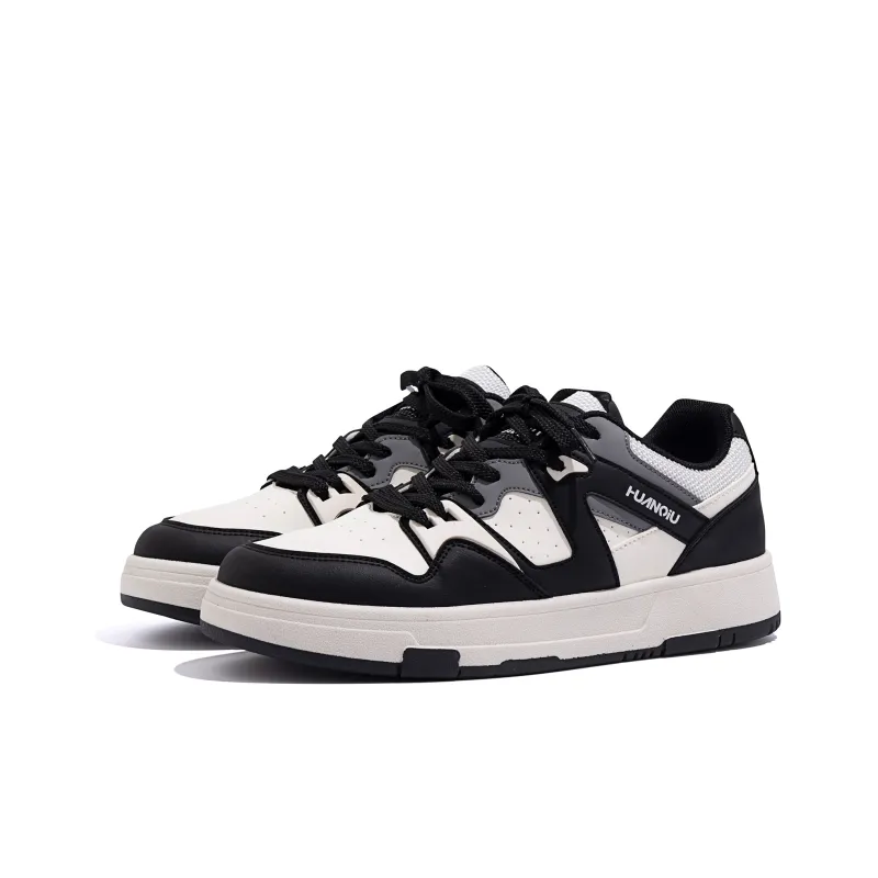 HUANQIU Small White Shoes Balance Height Increasing Low-Top Skateboard Shoes Unisex-3