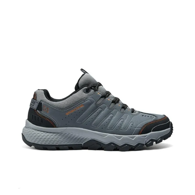 Skechers Cushioning And Breathable Low Top Running Shoes Men's Gray-1