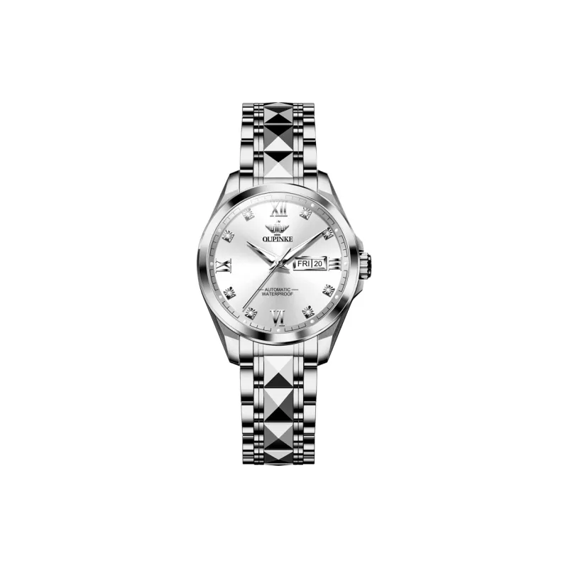 Oupinke Fashionable Versatility Elegance Mechanical Movement Watch Women's Watch White Dial-1