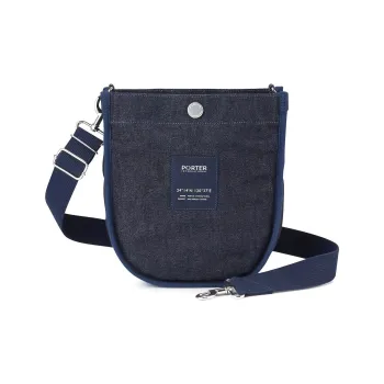 PORTER Twill Denim Portable Crossbody Bag Shoulder Bag Unisex Marine Blue