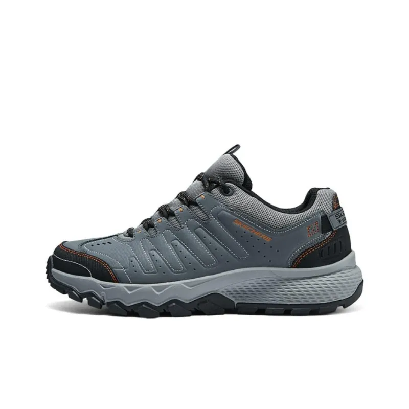 Skechers Cushioning And Breathable Low Top Running Shoes Men's Gray-0