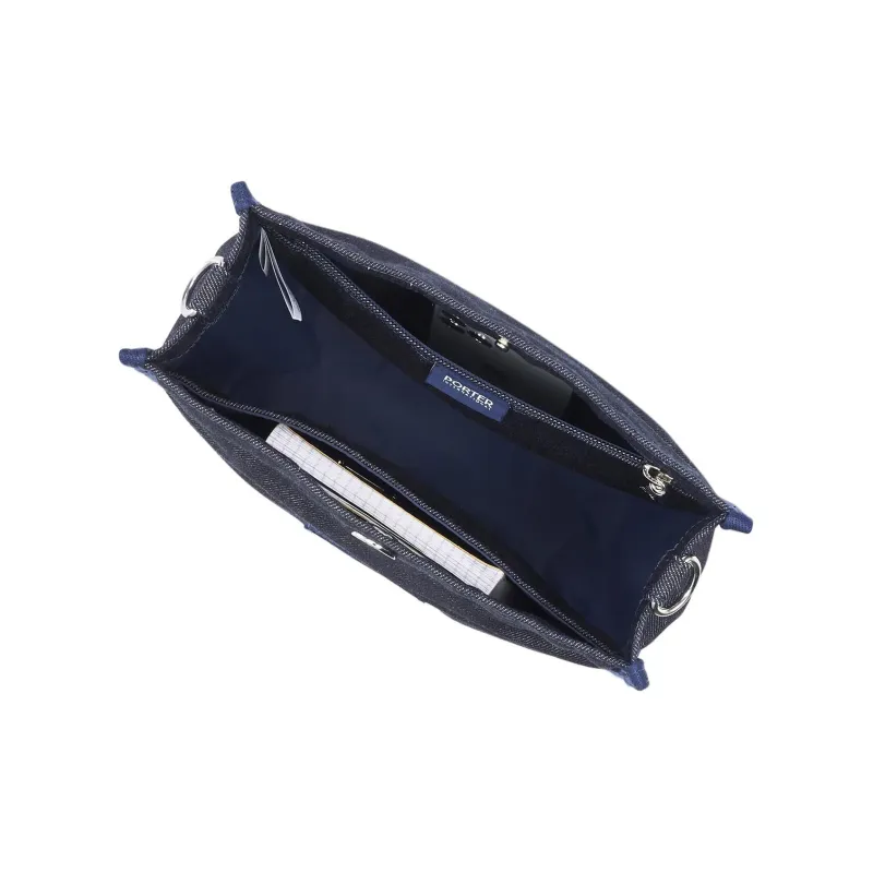 PORTER Twill Denim Portable Crossbody Bag Shoulder Bag Unisex Marine Blue-3