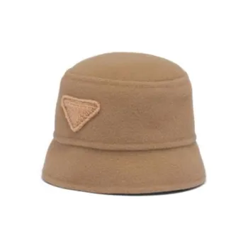 PRADA Triangle logo Velour Bucket Hat