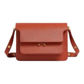 MARNI Trunk Calfskin Crossbody Bag, Shoulder Bag Women's Brick