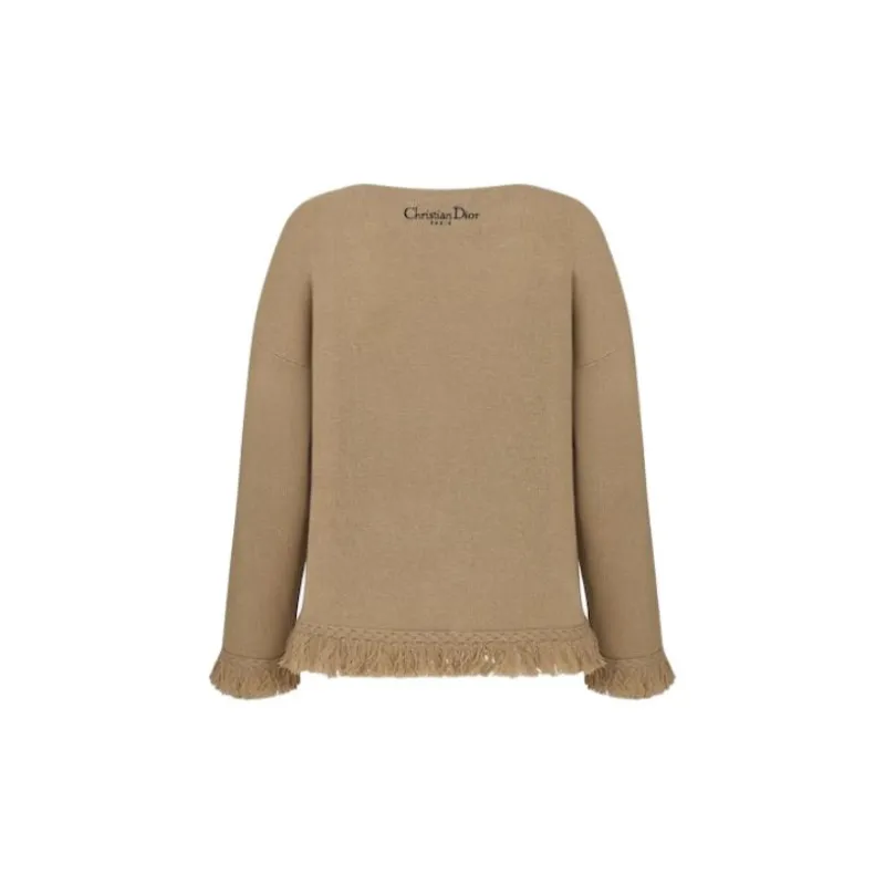 DIOR FW23 Embroidered Sweater Sweater Women's Brown-1