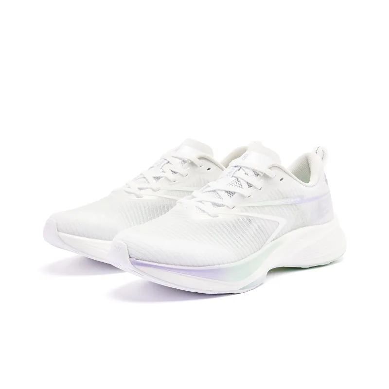 QIAODAN Rapid 2.0 Cushioning, Wear Resistant Low Top Long Distance Running Shoes Women's White Purple-2