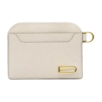 Delvau Alpina Calf Grain Calfskin Card Holder Small Size Women's Sesame-Colored