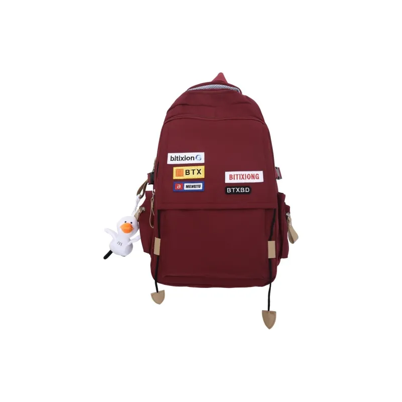 GEERDUN Nylon Backpack Unisex Black/Red/Blue/Gray-6
