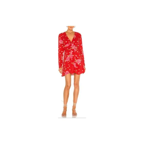 FREE PEOPLE Long-Sleeved Dresses Women's Red