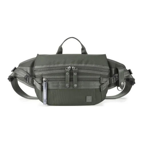 PORTER Nylon Plain Weave Fabric Fanny Pack Unisex Coal Ash Green