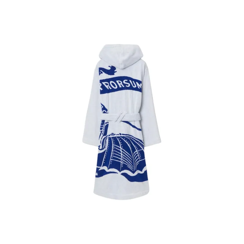 Burberry Pajama Robe Unisex White Blue-1