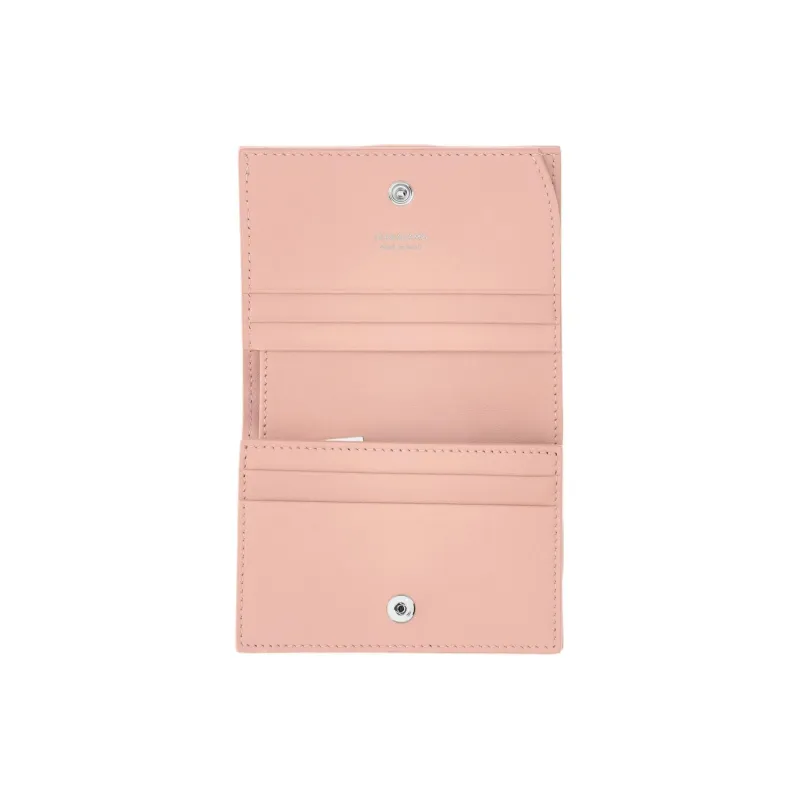FERRAGAMO GANCINI Smooth Calf Leather Wallet Women's Nylon Pink-3