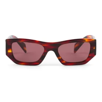 PRADA Acetate Irregular Shape Sunglasses Women's Brown