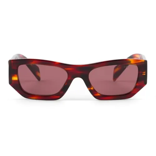 PRADA Acetate Irregular Shape Sunglasses Women's Brown
