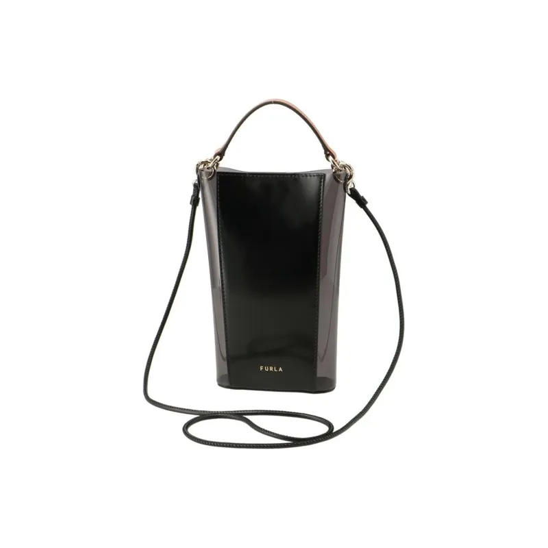 Furla 1927 Collection TPU With Leather Handbag Shoulder Bag Crossbody Bag Mini Women's Transparent Black-2