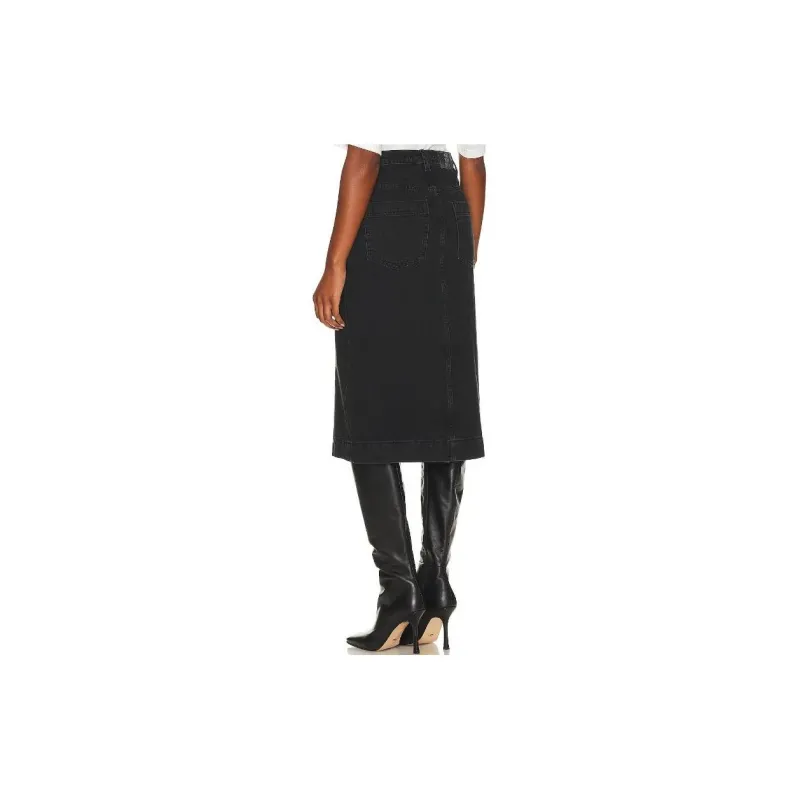 FREE PEOPLE Denim Long Skirts Women's Black-1