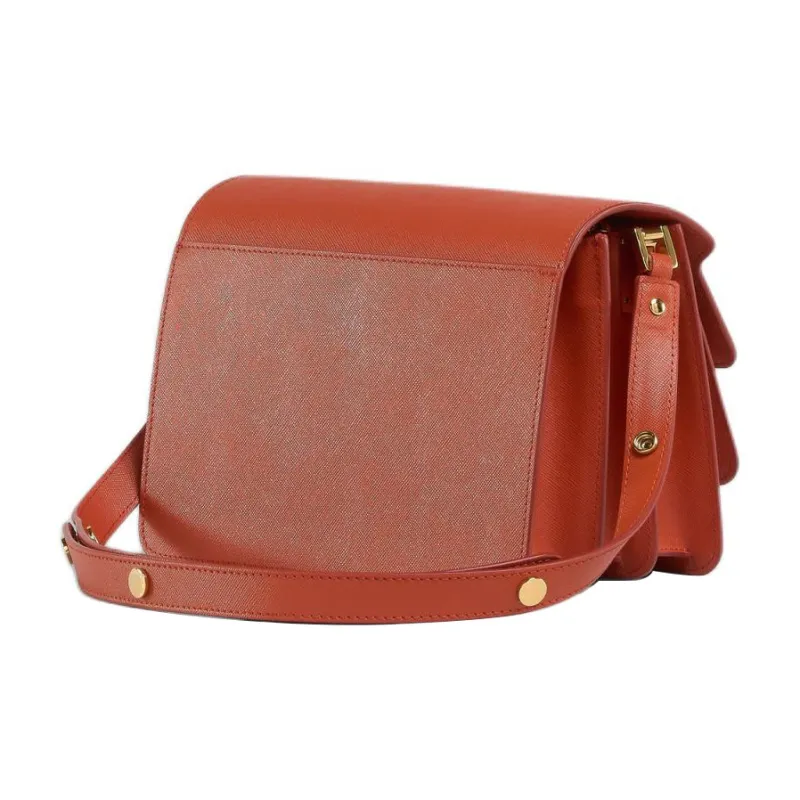 MARNI Trunk Calfskin Crossbody Bag, Shoulder Bag Women's Brick-2