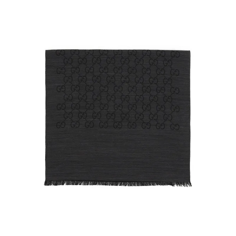 GUCCI Scarf/Stole Unisex SILK Mixed Dark Gray-2