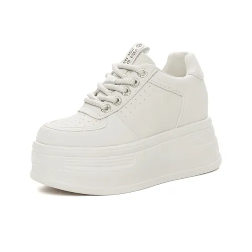 Shoe Cabinet Floral Language Slip-Resistant Lightweight Breathable Height Increasing Low-Top Skateboard Shoes Women's