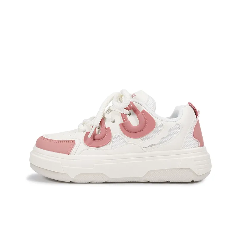 Miss Zhang Cushioning Anti Slip And Wear Resistant Height Increasing Low Top Casual Shoes Women's Fuchsia-0