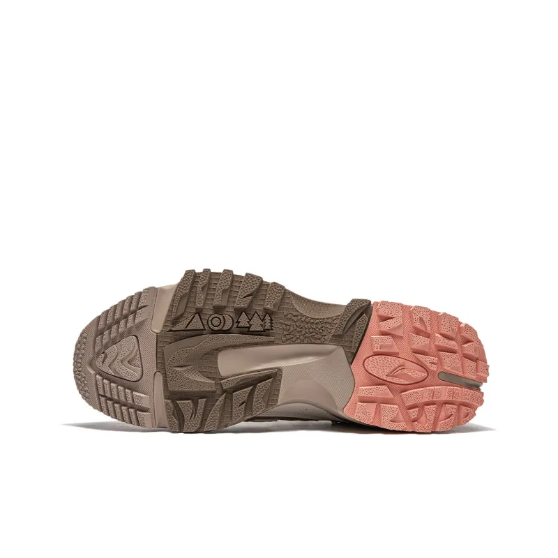 LiNing CF Wilderness Travel Cushioning, Wear Resistant Low Top Casual Shoes Men's Gray Brown Tan-6